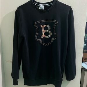 Burberry Black Crewneck Sweater with Emblem